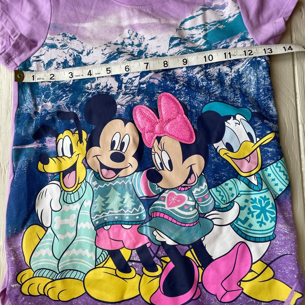 Christmas Minnie Mouse Girls Size 7 8 Holiday Graphic T-Shirt - Picture 5 of 7